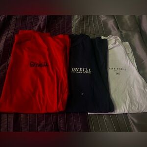 O'Neill Men's Trio of Red, Navy, and White Tees - Men’s Medium